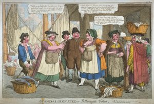 「スキャンダル反駁、またはビリングスゲートの美徳」、1818年（手描きのエッチング）